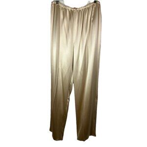 $$$ Sz 3 Shamask Beige Gold Silk Satin Taper Leg Pants